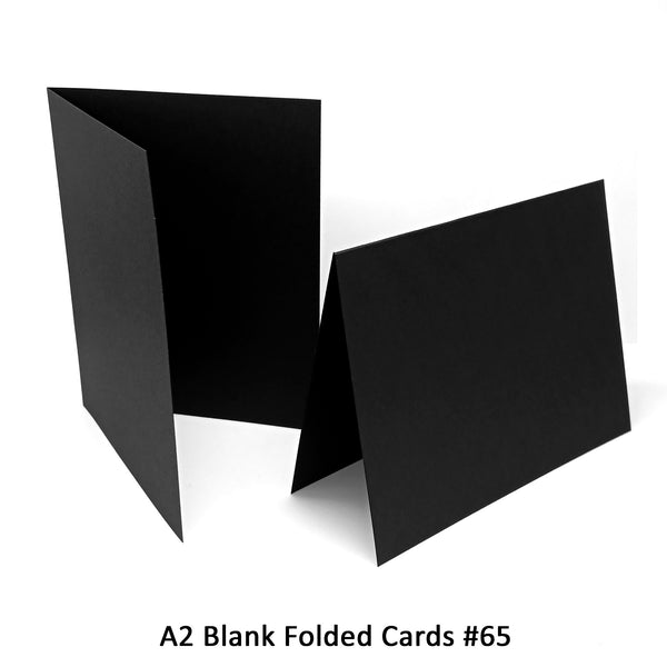 Black A2 Folded Cards - 12 or 50 (Blank)