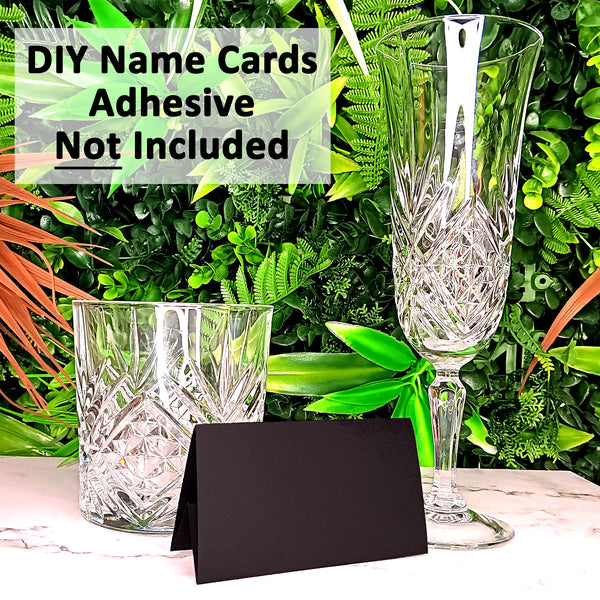25 Pack - Black DIY Table Tent Name Cards