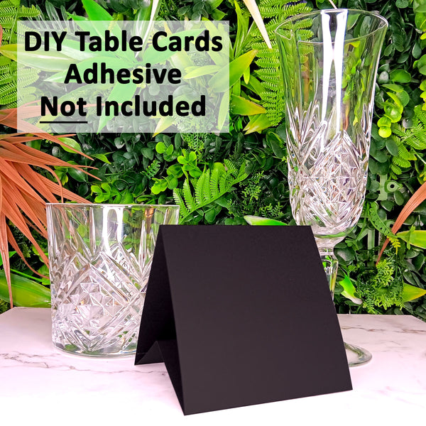 12 Pack - Black DIY Table Tent Card