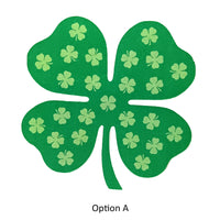 Clover Shapes Green Printed Design - 12 per order (Pricing for sizes vary)