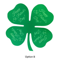 Clover Shapes Green Printed Design - 12 per order (Pricing for sizes vary)