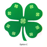 Clover Shapes Green Printed Design - 12 per order (Pricing for sizes vary)