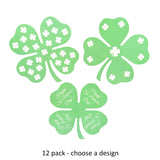 Clover Shapes Mint Green Printed Design - 12 per order (Pricing for sizes vary)