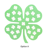 Clover Shapes Mint Green Printed Design - 12 per order (Pricing for sizes vary)