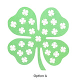 Clover Shapes Mint Green Printed Design - 12 per order (Pricing for sizes vary)