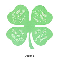 Clover Shapes Mint Green Printed Design - 12 per order (Pricing for sizes vary)