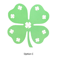 Clover Shapes Mint Green Printed Design - 12 per order (Pricing for sizes vary)