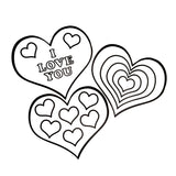 Heart Coloring Shapes Printed Design - 12 per order (Pricing for sizes vary)