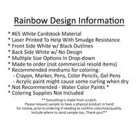 Rainbow Coloring Shapes Printed Design - 12 per order (Pricing for sizes vary)