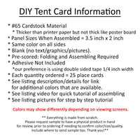 25 Pack - Light Gray DIY Table Tent Name Cards