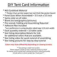 12 Pack - Light Yellow DIY Table Tent Card