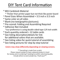 12 Pack - Light Blue DIY Table Tent Card