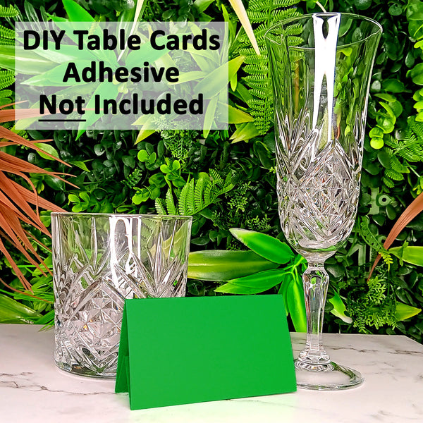 25 Pack - Green DIY Table Tent Name Cards