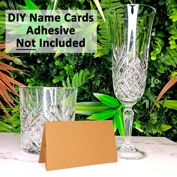 25 Pack - Kraft Brown DIY Table Tent Name Cards