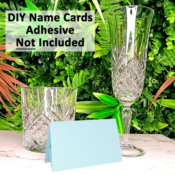 25 Pack - Light Blue DIY Table Tent Name Cards