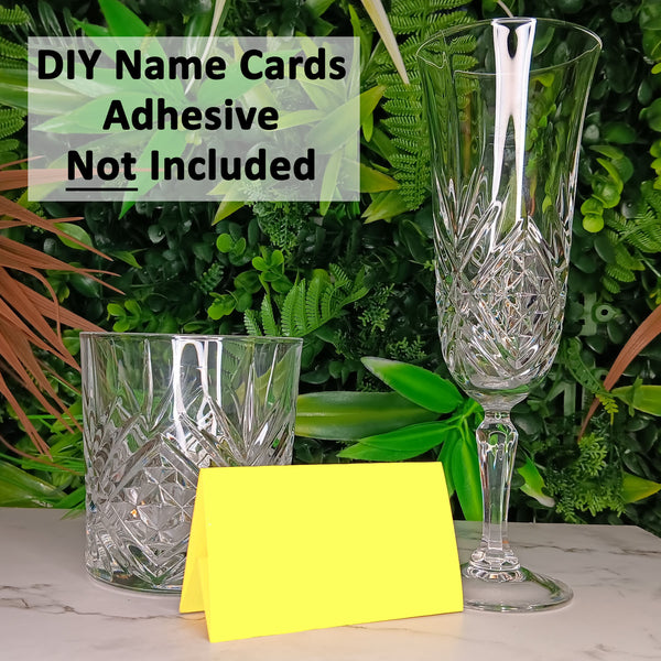 25 Pack - Light Yellow DIY Table Tent Name Cards