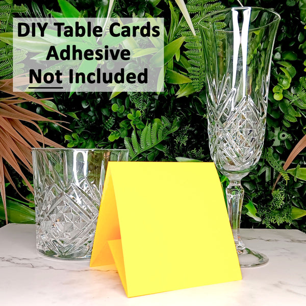 12 Pack - Light Yellow DIY Table Tent Card