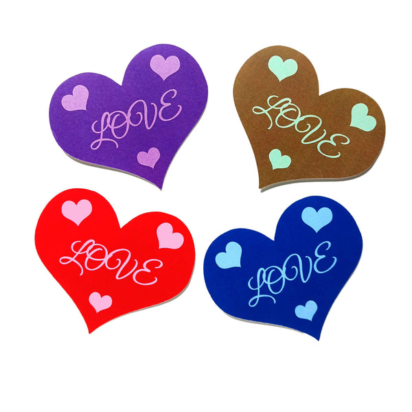 Heart Shapes Printed Design Love - 12 per order (Pricing for sizes vary)