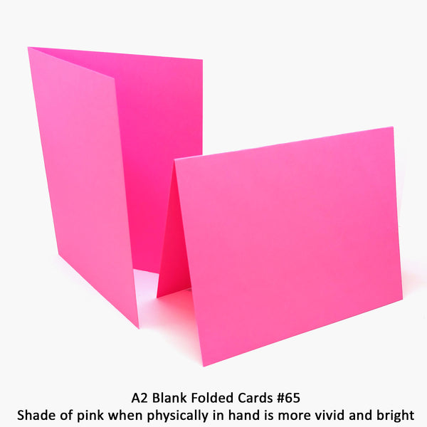 Pink A2 Folded Cards - 12 or 50 (Blank)