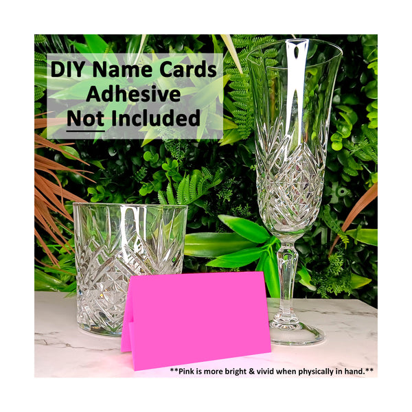25 Pack - Pink DIY Table Tent Name Cards