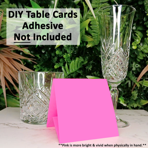 12 Pack - Pink DIY Table Tent Card