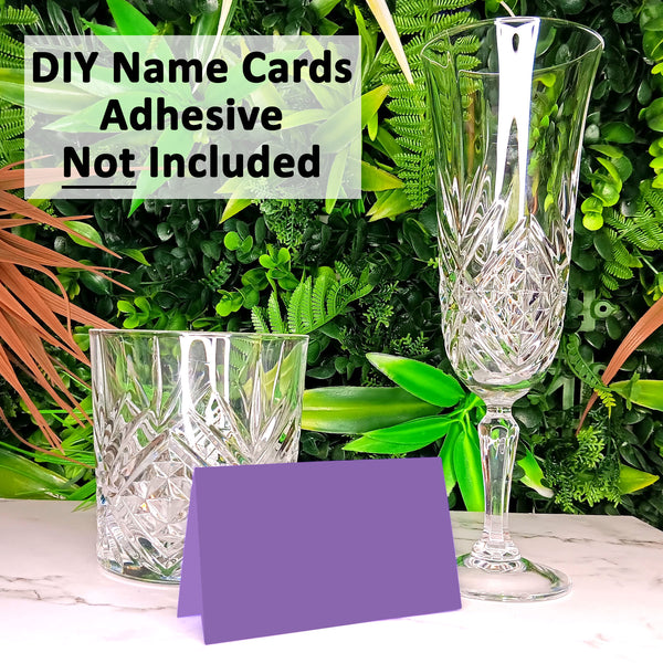 25 Pack - Purple DIY Table Tent Name Cards