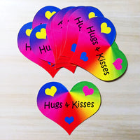 Heart Shapes Printed Design Rainbow - 12 per order (Pricing for sizes vary)