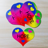 Heart Shapes Printed Design Rainbow - 12 per order (Pricing for sizes vary)