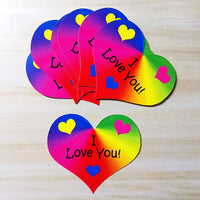 Heart Shapes Printed Design Rainbow - 12 per order (Pricing for sizes vary)