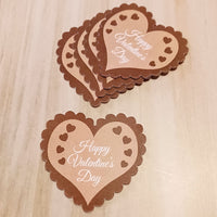 Scallop Heart Shapes Printed Design - 12 per order (Pricing for sizes vary)