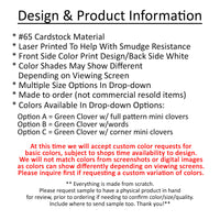 Clover Shapes Green Printed Design - 12 per order (Pricing for sizes vary)