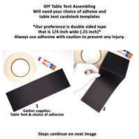 12 Pack - Kraft Brown DIY Table Tent Card