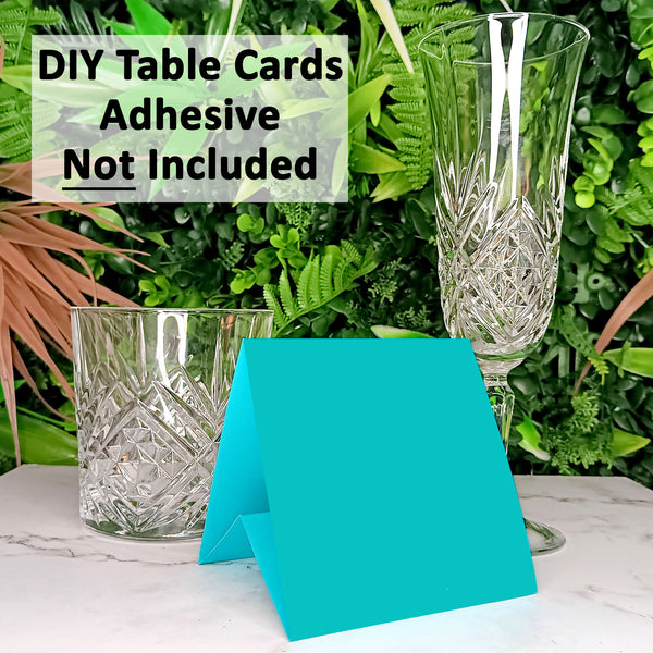 12 Pack - Teal DIY Table Tent Card