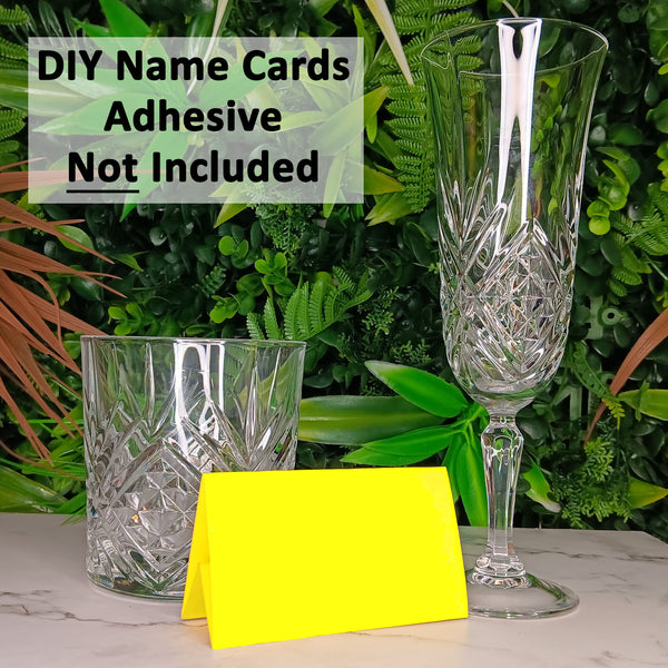 25 Pack - Yellow DIY Table Tent Name Cards