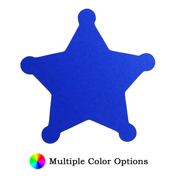 5 Point Sheriff Star Die Cut Shape - 25 per order (Pricing for sizes vary)