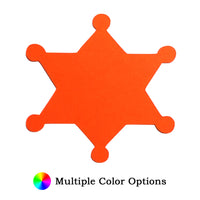 6 Point Sheriff Star Die Cut Shape - 25 per order (Pricing for sizes vary)