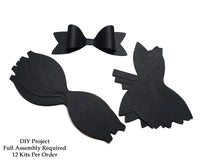 Black Paper Bow DIY Set - 12 per order (Pricing for sizes vary)
