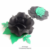 Black Paper Rose DIY Set - 12 per order (Pricing for sizes vary)