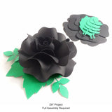 Black Paper Rose DIY Set - 12 per order (Pricing for sizes vary)