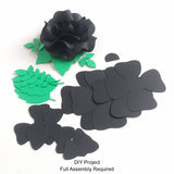 Black Paper Rose DIY Set - 12 per order (Pricing for sizes vary)