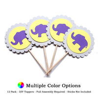 Elephant DIY Cupcake Toppers (12 kits per order)