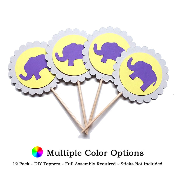 Elephant DIY Cupcake Toppers (12 kits per order)
