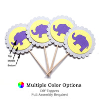 Elephant DIY Cupcake Toppers (12 kits per order)