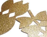 Gold Glitter Paper Bow DIY Set - 12 per order (Pricing for sizes vary)