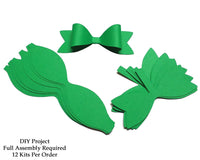 Green Paper Bow DIY Set - 12 per order (Pricing for sizes vary)
