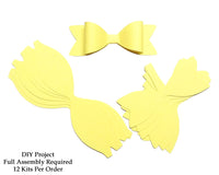 Light Yellow Paper Bow DIY Set - 12 per order (Pricing for sizes vary)