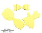 Light Yellow Paper Bow DIY Set - 12 per order (Pricing for sizes vary)