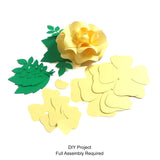 Light Yellow Paper Rose DIY Set - 12 per order (Pricing for sizes vary)