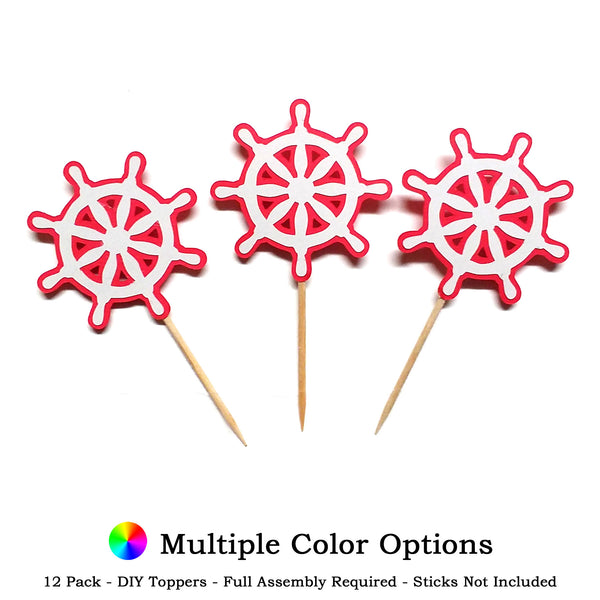 Nautical Wheel DIY Cupcake Topper (12 kits per order)