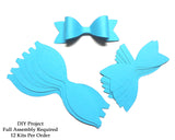 Ocean Blue Paper Bow DIY Set - 12 per order (Pricing for sizes vary)
